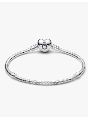 Pandora Silver Heart Clasp Snake Chain Bracelet